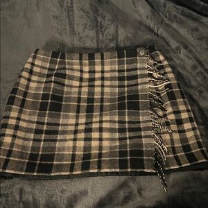 Plaid Black and Tan Women's Skirt